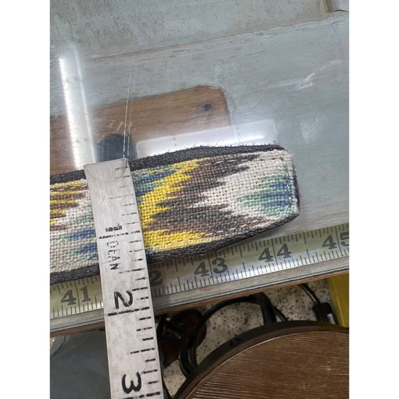 Elise M Boho Genuine Leather Belt Womens M/L Multicolor Buckle Hippie - Picture 3 of 6